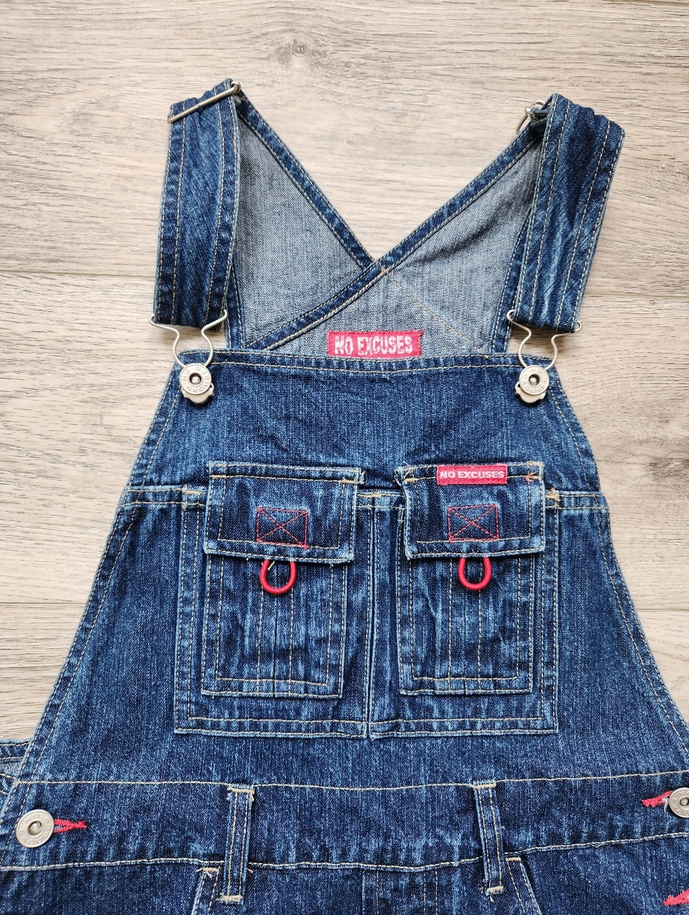 No Excuses Jeans Blue Overalls Shortalls Womens Small Vintage Y2k - Picture 3 of 8